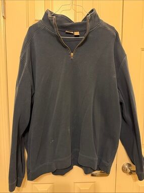 Men's Half-Zip Sweater Pullover in Navy Blue